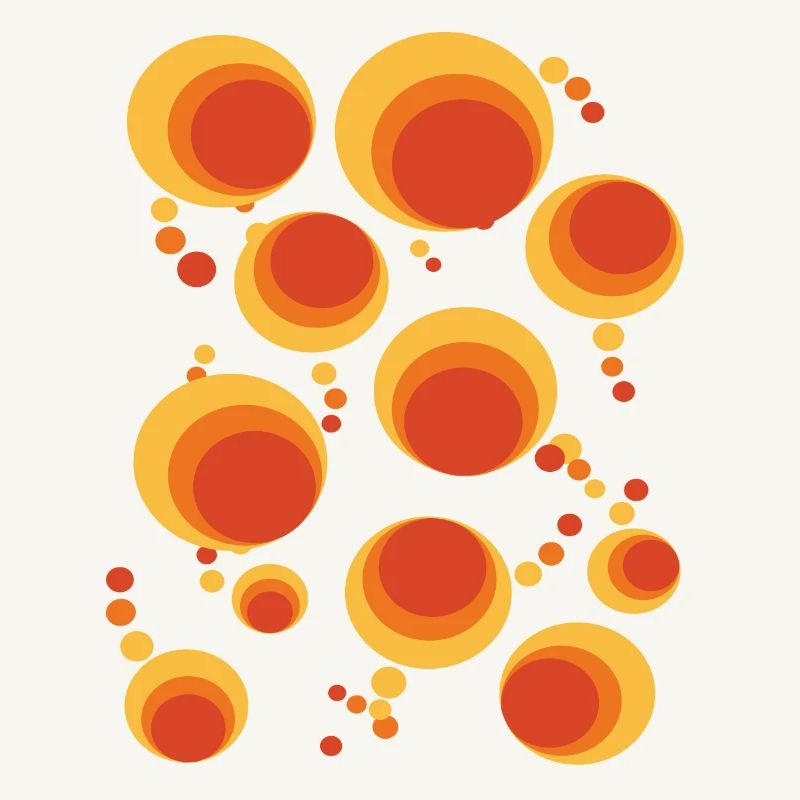 50's 60's Polka Dot Circle Style Pattern