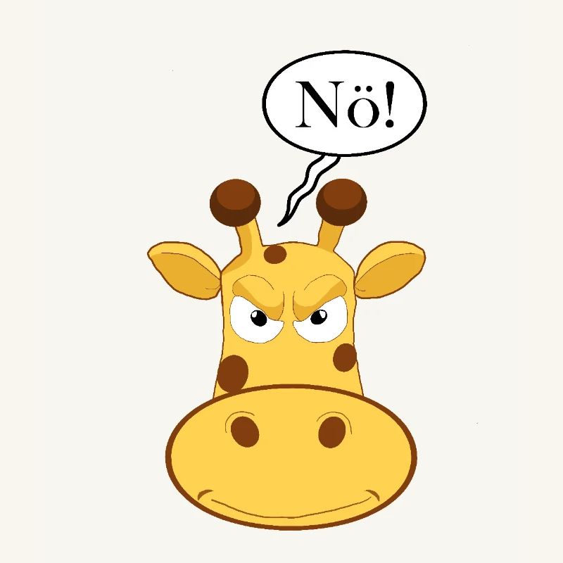 Statement Nö Giraffe, Nein Fun Comic, Einfach Nö