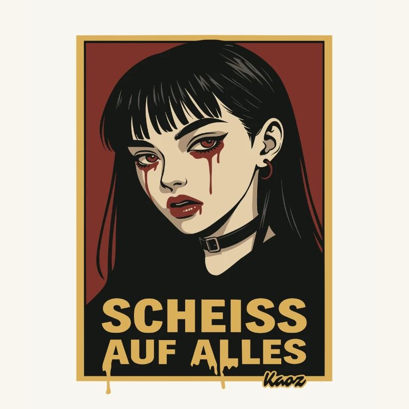 Fille gothique emo avec déclaration