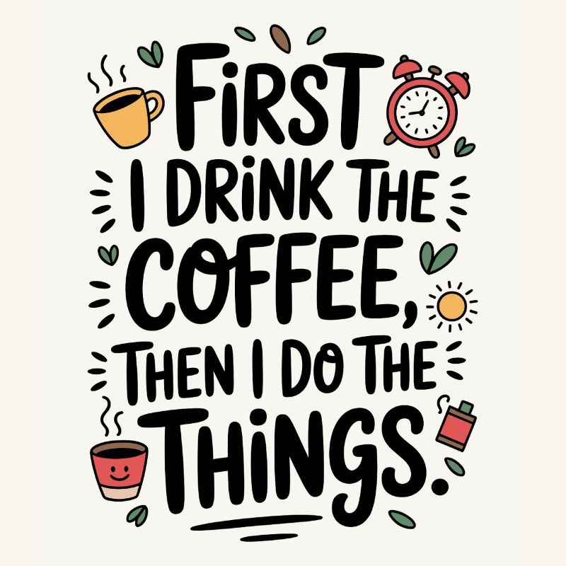 Kaffee Spruch First I Drink Coffee Kaffeetrinker