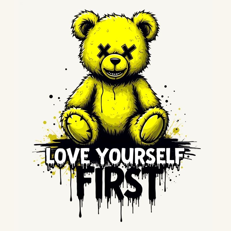 Love Yourself First Teddybär Graffiti