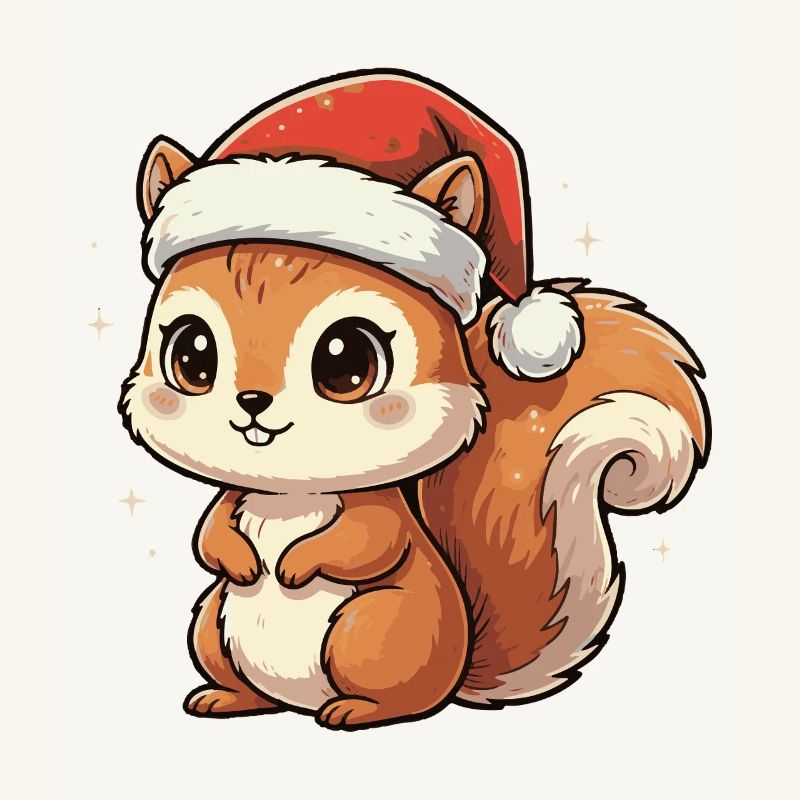 Weihnachts Eichhörnchen mit Santa Hut