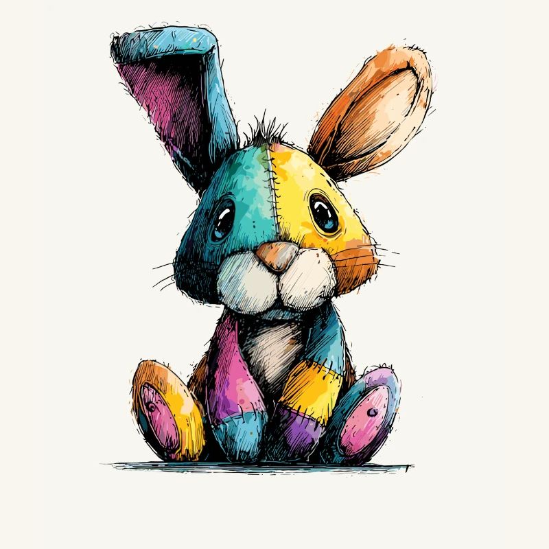 Patchwork Bunny Coloré