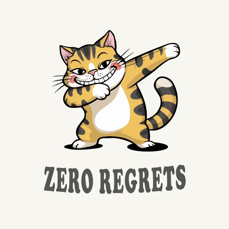 Zero Regrets Funny Cat Sarcasm Design