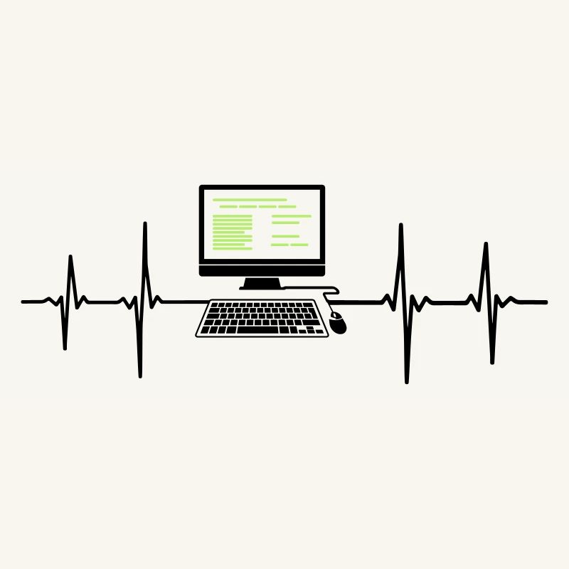 Computer EKG heartbeat programmer pc nerd