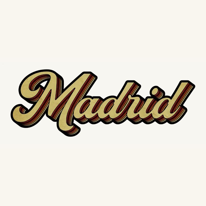 Écriture rayée rétro de Madrid
