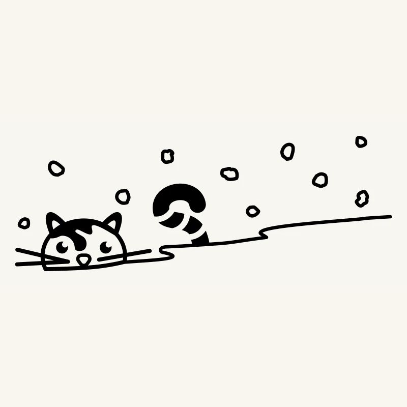 Chat mignon dans la neige