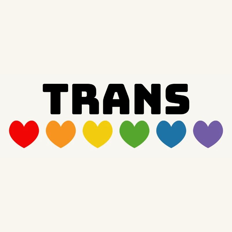Regenbogenherzchen Trans schwarz