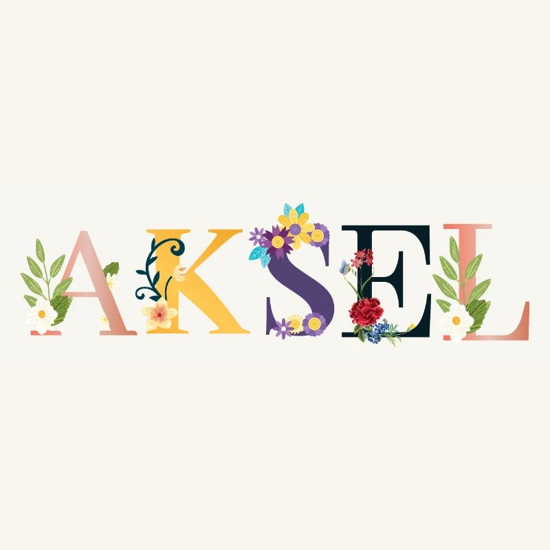 AKSELName décoré de fleurs