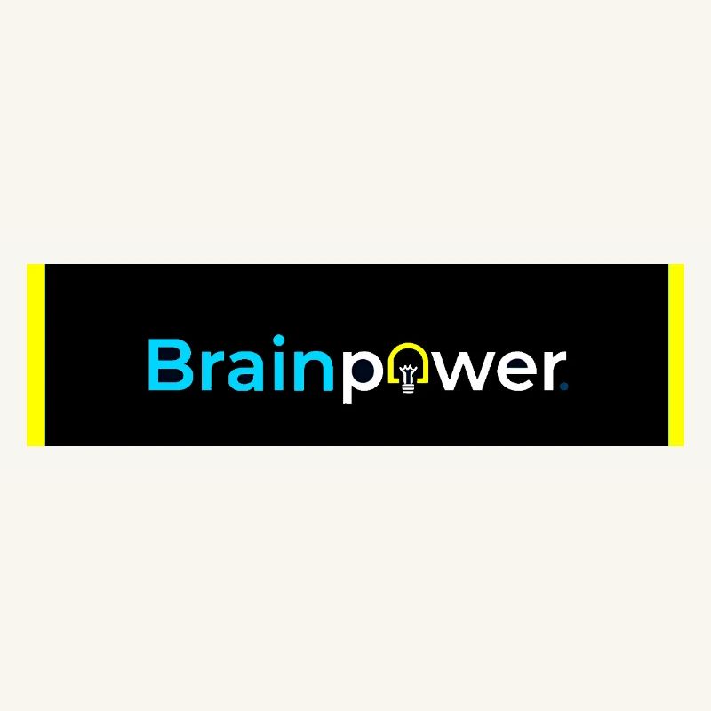 Brainpower Light Bulb Typography