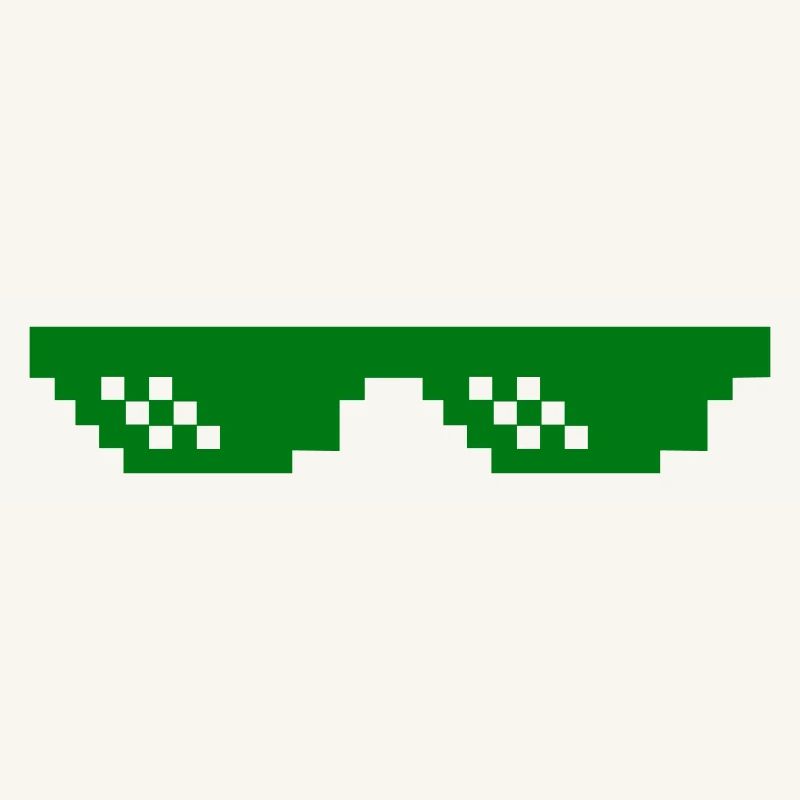 Green pixel pattern with contrast blocks