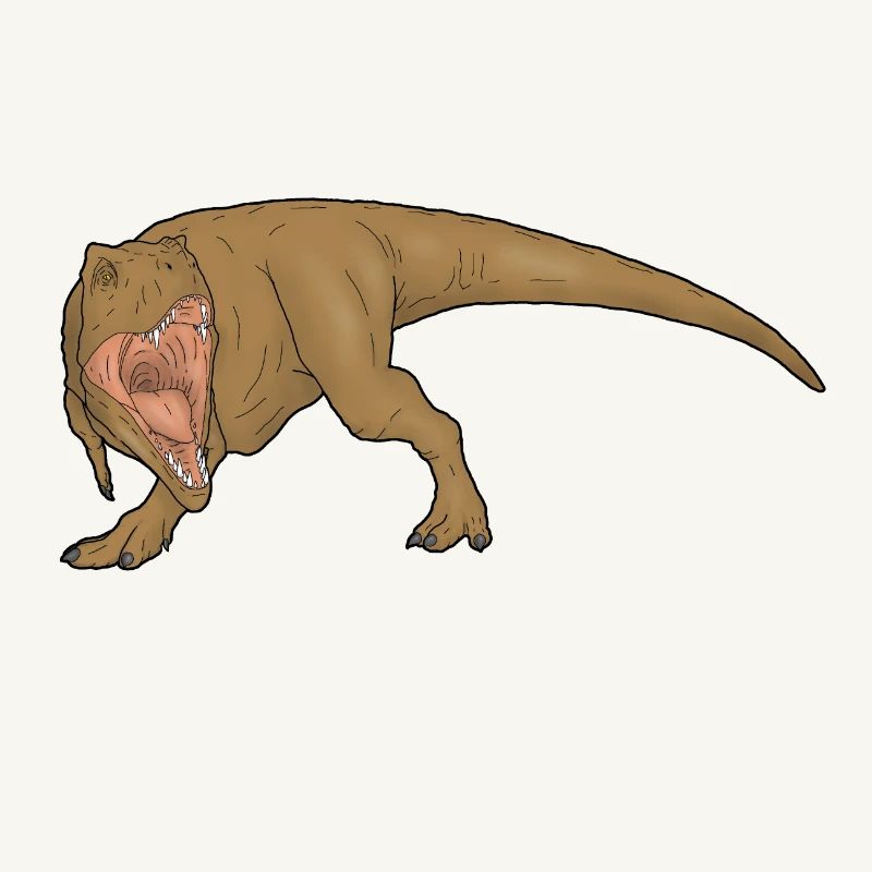 T-Rex roaring comic book style