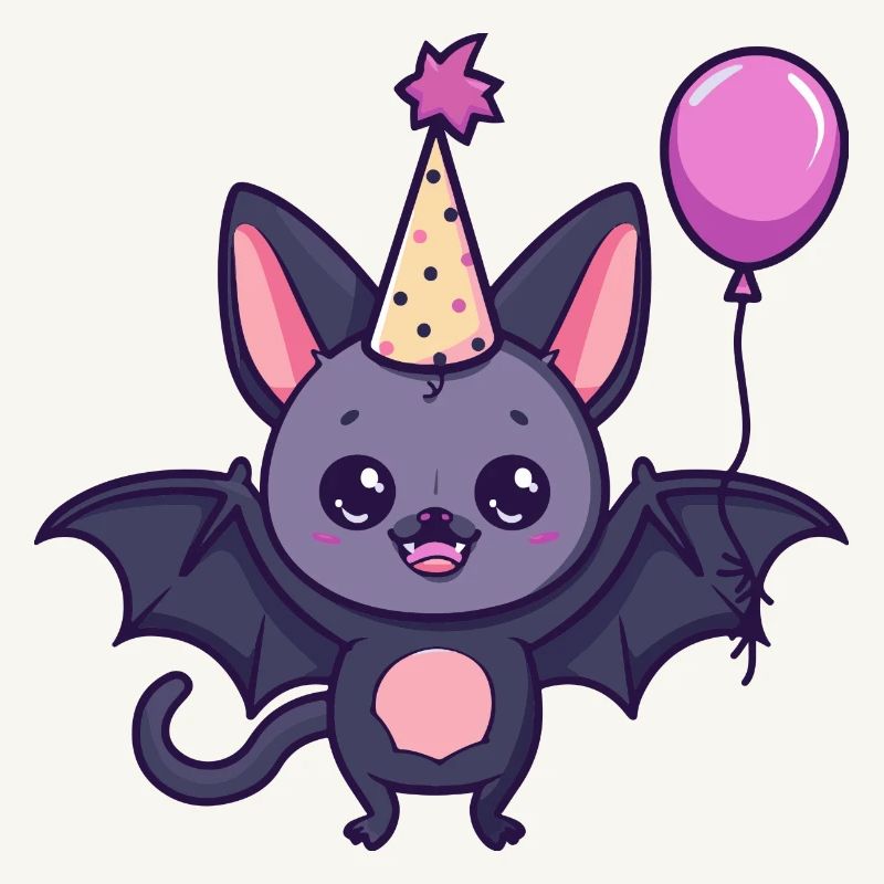 Bat Birthday Comic Cute