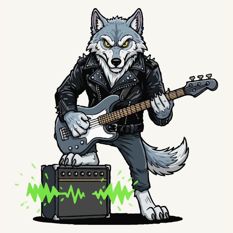 Rockerwolf with leather jacket