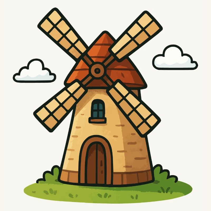 Märchenhafte Windmühle