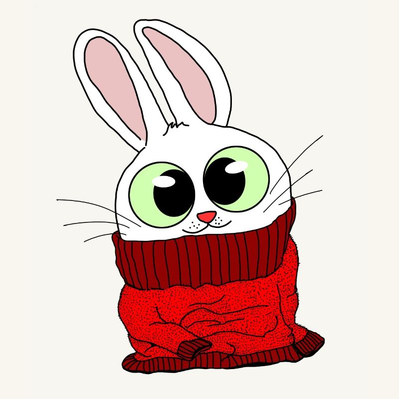 Fluffy bunny in fluffy pullover Tshirt