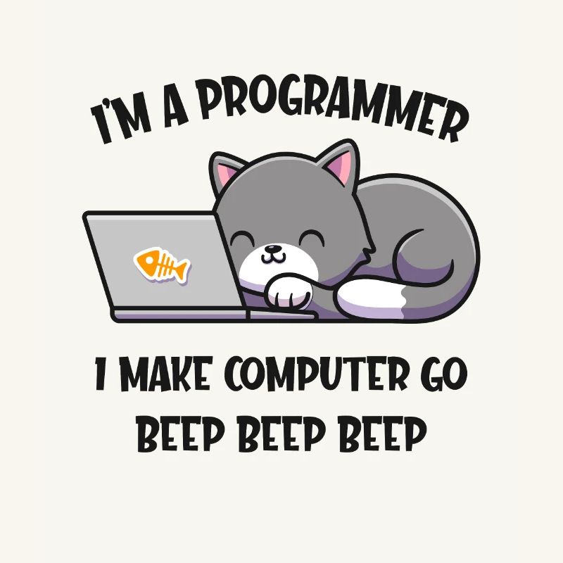 Computer Katze Programmierer lustiges Informatiker