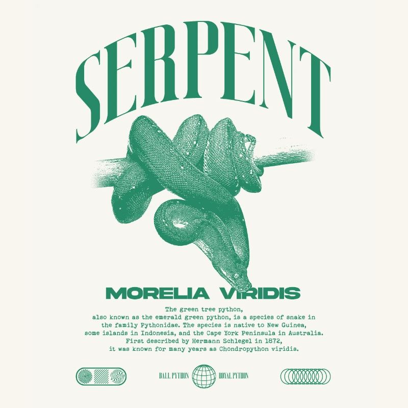 Grüner Baum Python Modern Reptile Keeper Streetwear