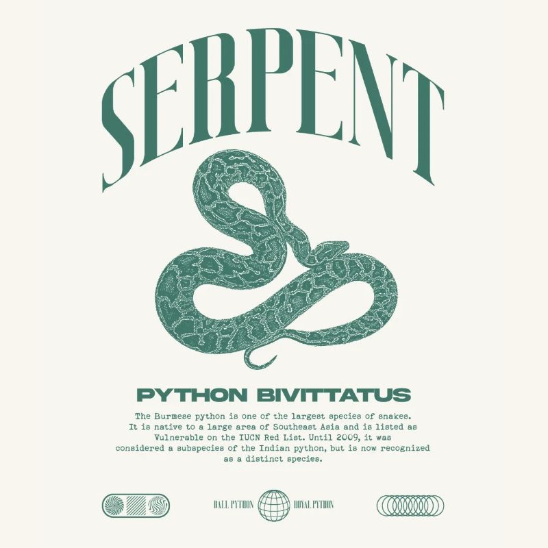 Burmese Python Modern Reptile Keeper Streetwear