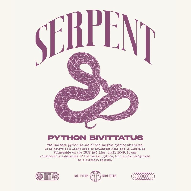Burmese Python Modern Reptile Keeper Streetwear