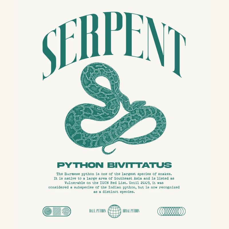 Burmese Python Modern Reptile Keeper Streetwear