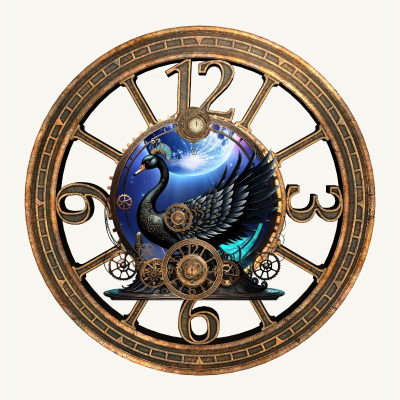 Schwarzer Steampunk-Schwan