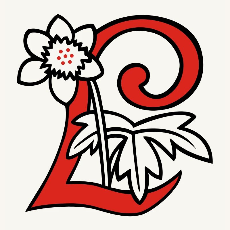 Buchstabe L Blüte Initiale