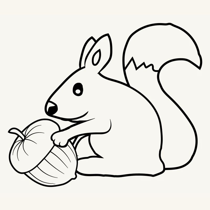 Fröhliches Eichhörnchen Eichel