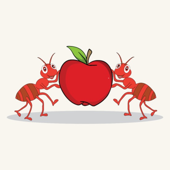 Funny cartoon ants with apple' Pillowcase 17,3'' x 17,3'' (45 x 45 cm) |  Spreadshirt