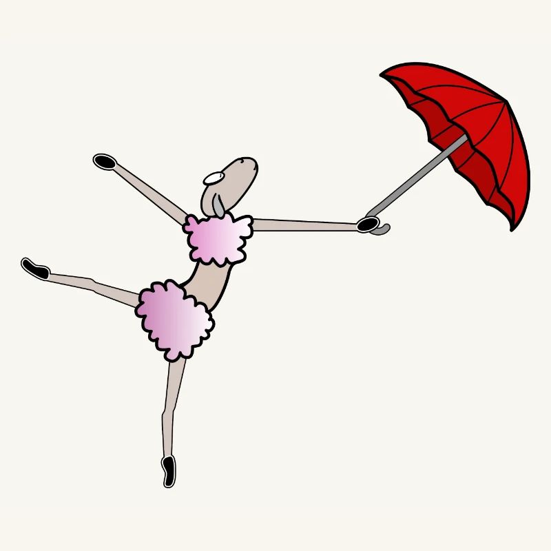 Danseur Comic Sheep avec parapluie