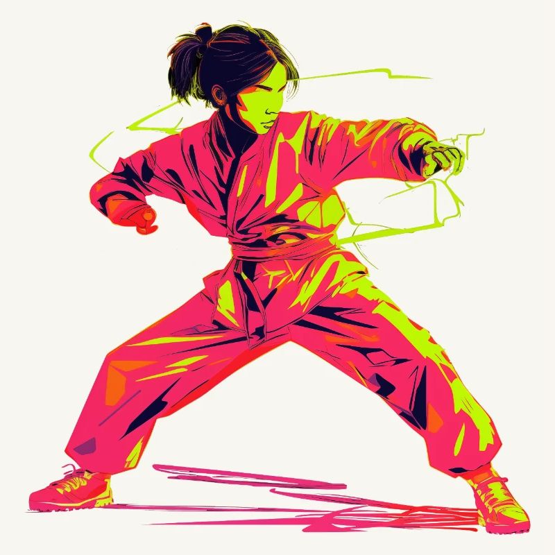 Karate Mädchen Retrowave