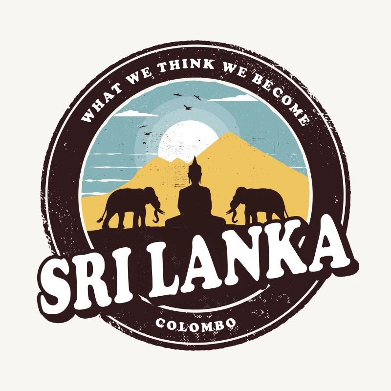 Sri Lanka Bouddha conception avec des éléphants /