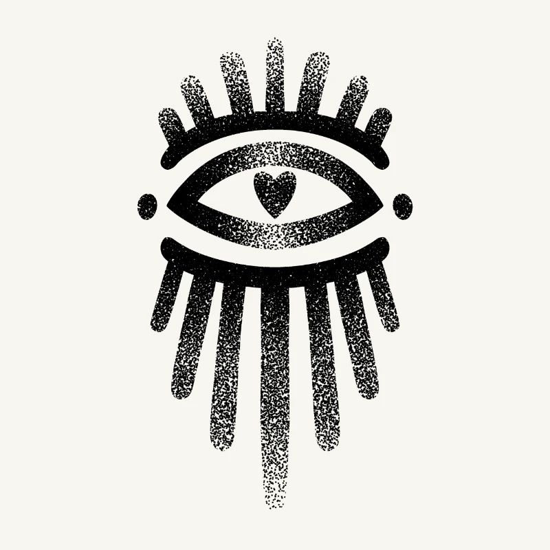 Oeil dotwork vertical