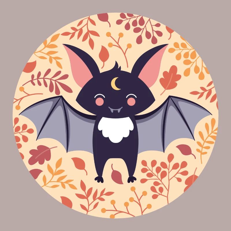 Bat with autumn pattern