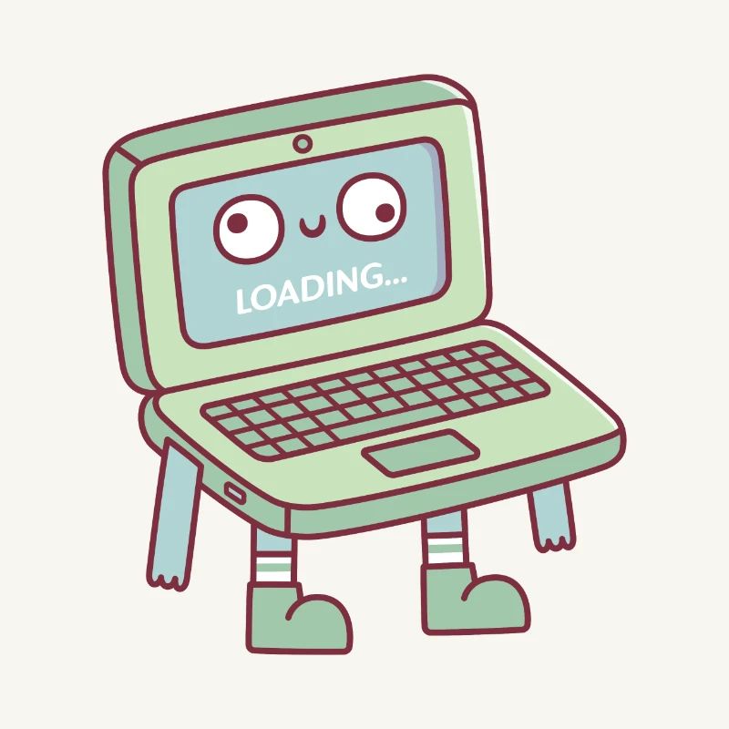 Funny Derpy Laptop Loading Its Brain
