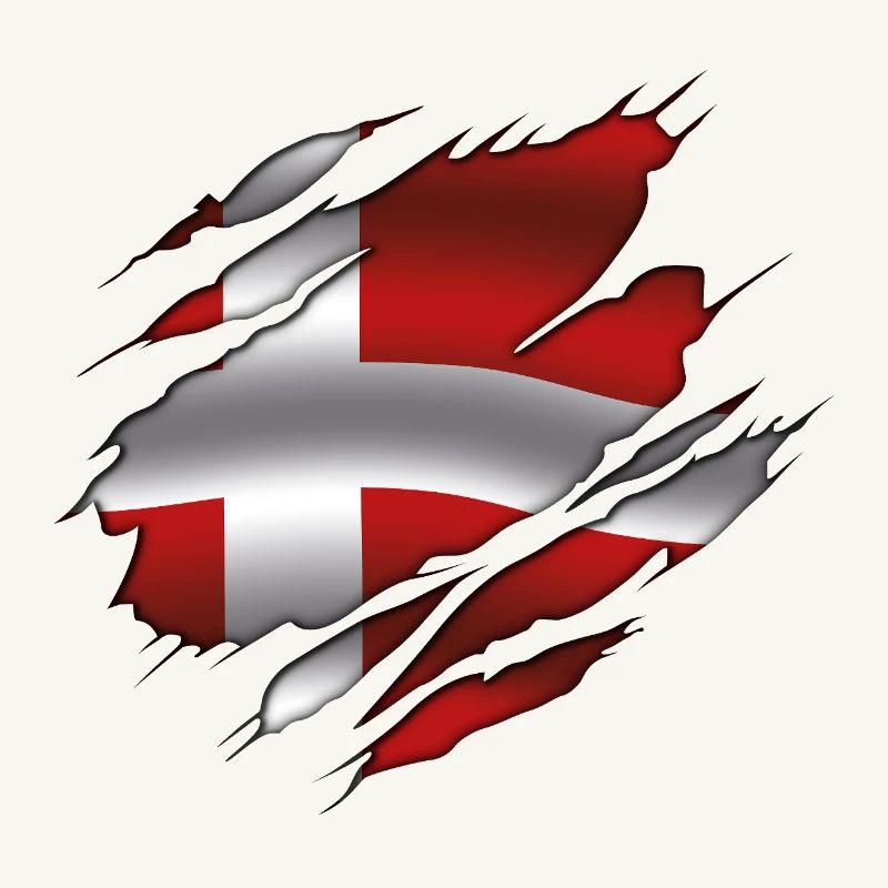 Drapeau du Danemark - Danemark - Drapeau déchiré