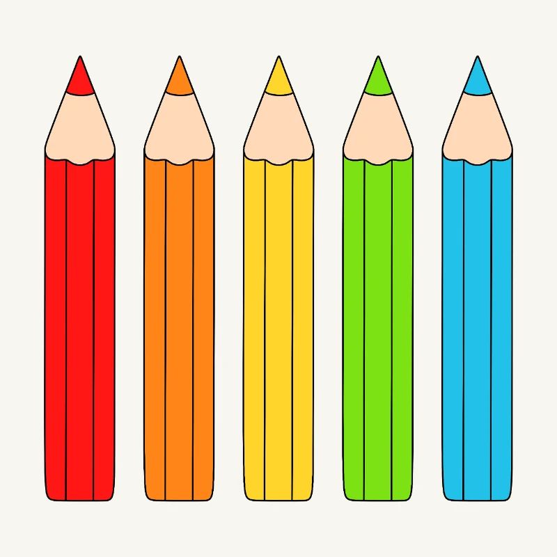 Lebendiges Farbstift-Array-Design