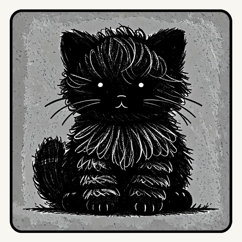 WuschelKatze (Monochrom)