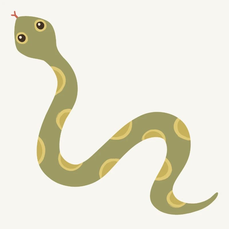 Olive Patterned Snake Illustration