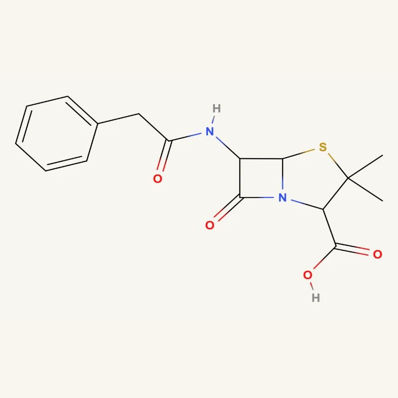 Penicillin Molecule - Colored Structural Formula