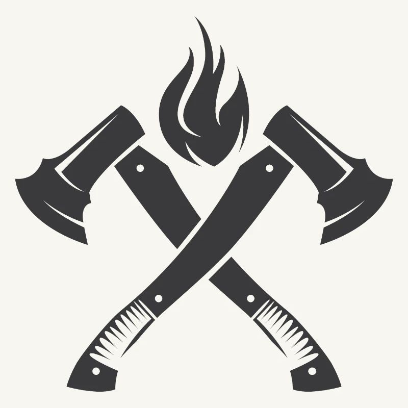 Axe Fire Fire Brigade Flame Symbol Operation Icon
