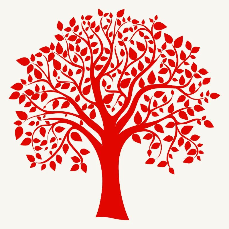 Base Red Jumbo Tree Print Silhouette