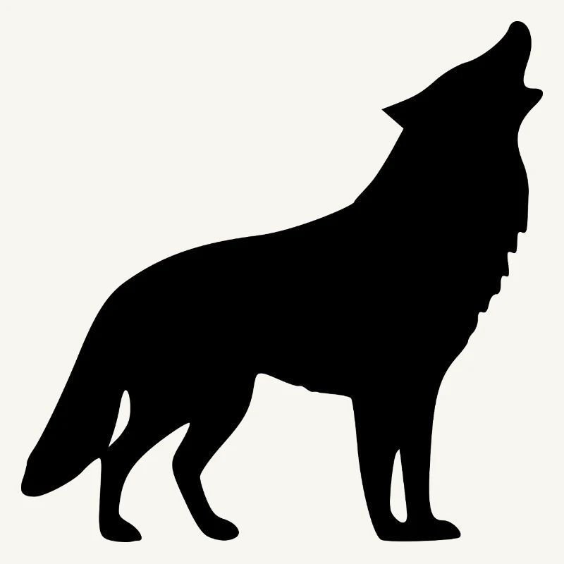 Heulender Wolf schwarz
