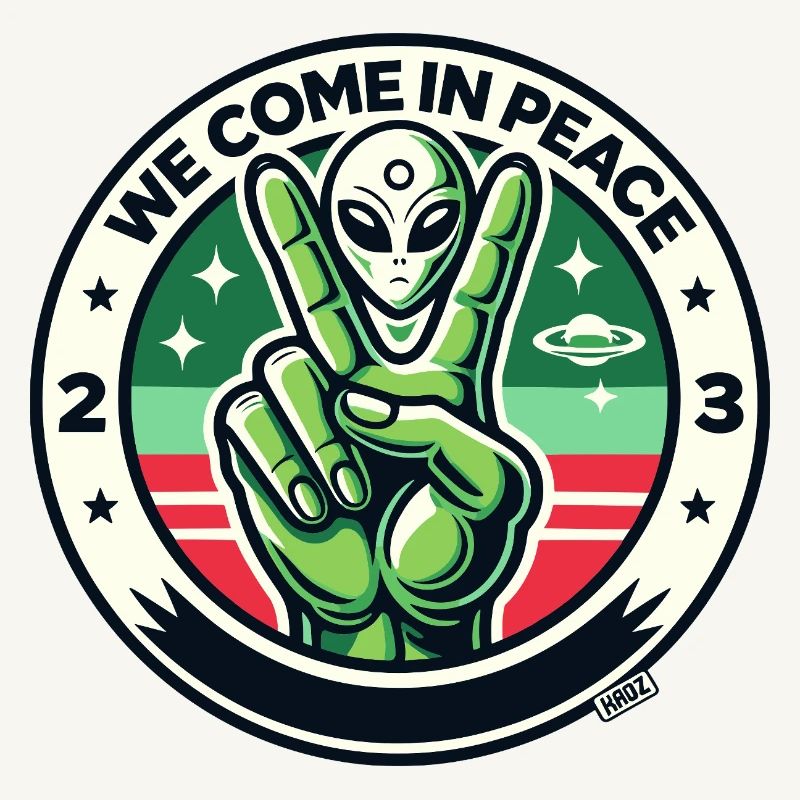 Alien-Friedenszeichen-Abzeichen