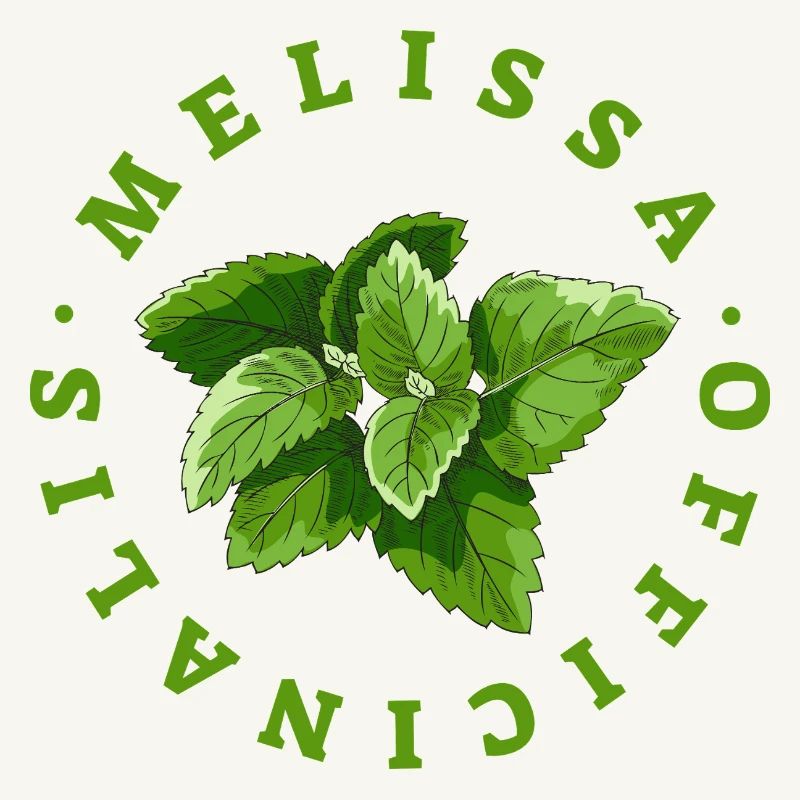 Lemon Balm Leaf Circular Emblem
