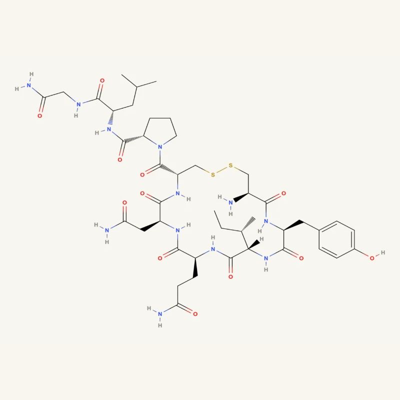 Oxytocin Molecule - Colored Structural Formula