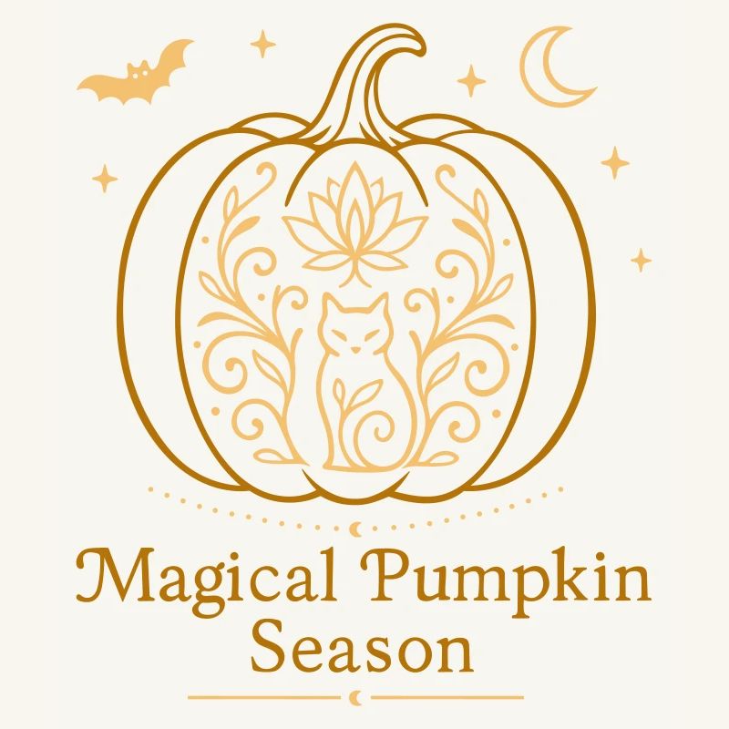 Magical Pumpkin - Cat & Fall Witchy Design
