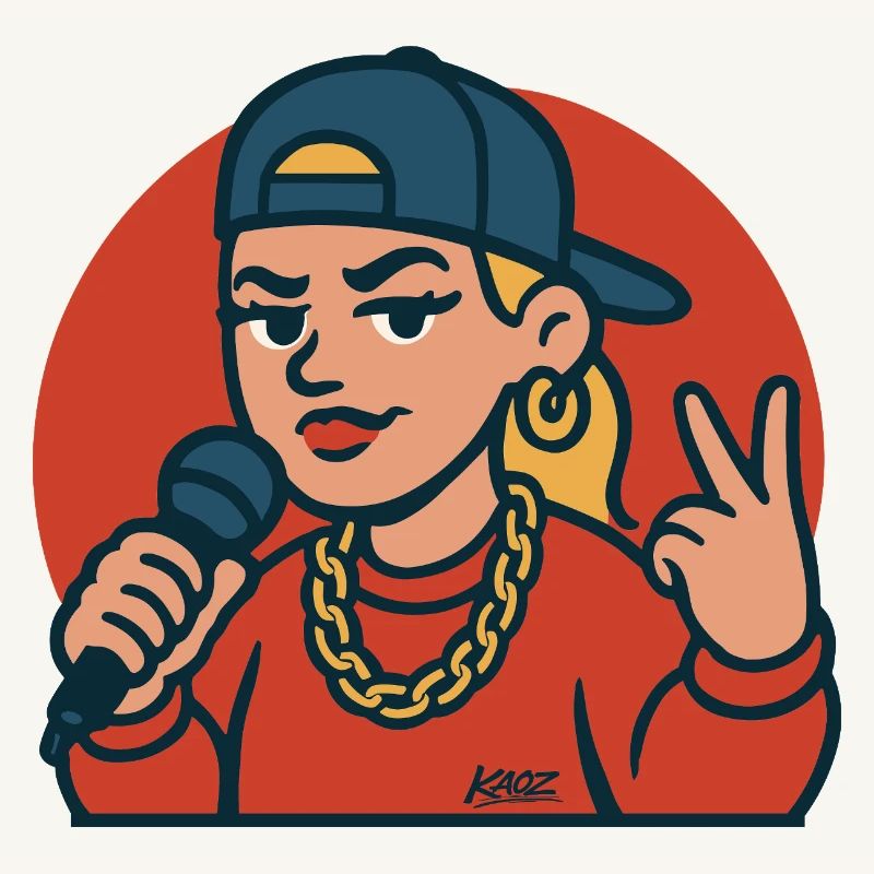 Rap-Diva mit Mikrofon