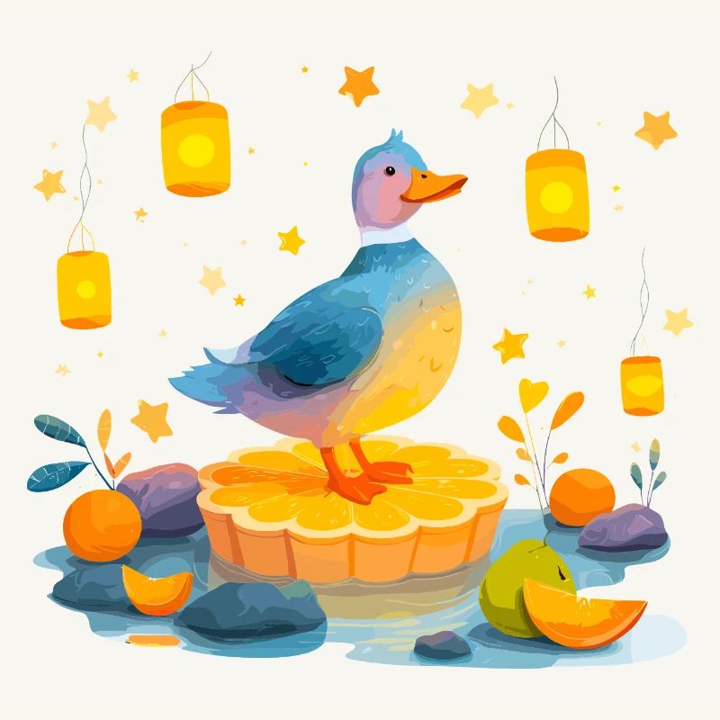 Duck on citrus slice