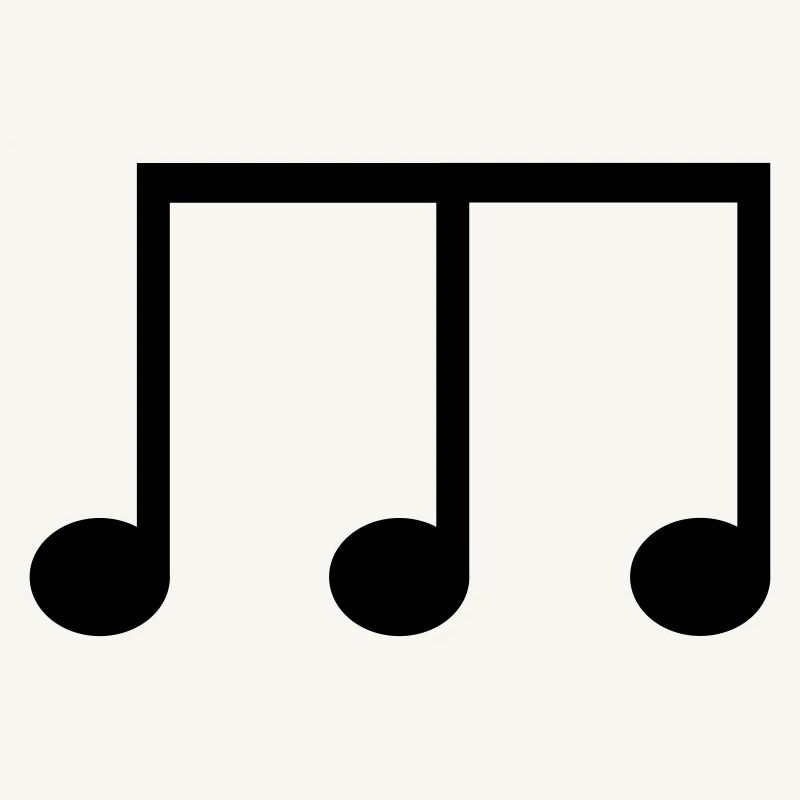 Eighth note symbol with three note heads